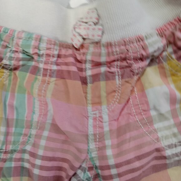 Joe Fresh Kids Child Long Shorts Size 5 Plaid Pink Green Beach Coastal School - Picture 6 of 11